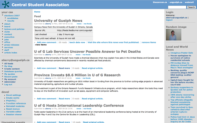 Integration with University of Guelph News Integration with University of Guelph News