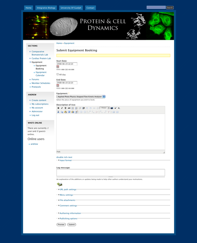 Equipment Bookings Equipment Bookings